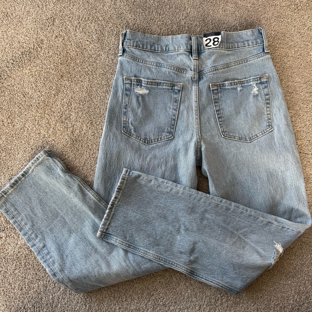 Gap Sky High Distressed Straight Leg Jeans 28 6P - Picture 8 of 12